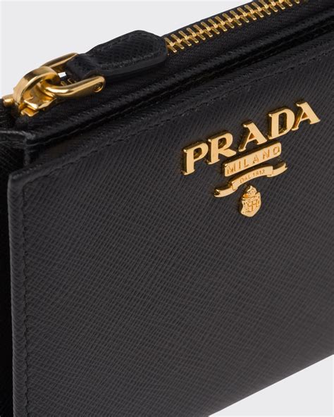 prada saffiano small wallet|prada zipper wallet.